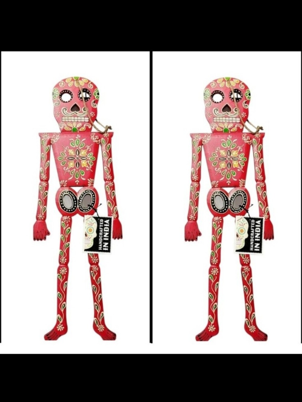 Dia De Los Muertos Day of the Dead Hand Painted Skeletons Wall Decor
